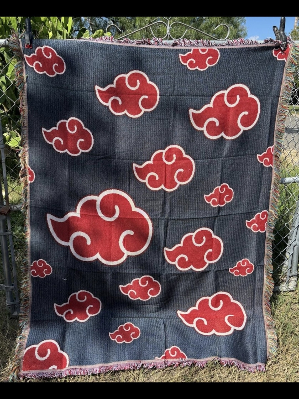 Anime NARUTO AKATSUKI RED CLOUDS WALL TAPESTRY OR BLANKET
